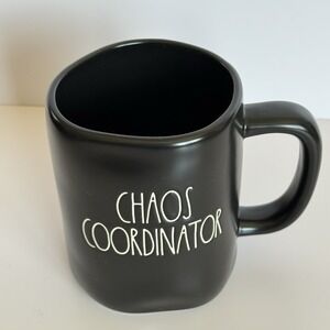 Rae Dunn CHAOS COORDINATOR Black Mug Funny Office Coffee Cup Gift